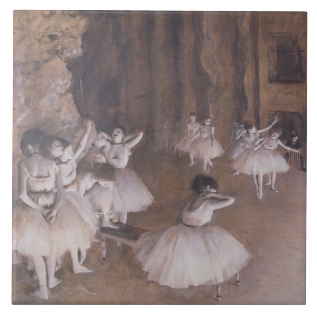 Edgar Degas den | balettrepetitionen på arrangera, Kakelplatta (Framsidan)