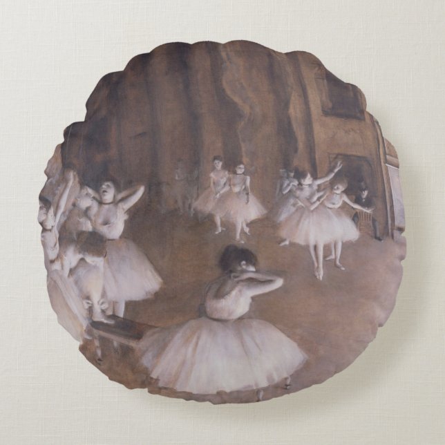Edgar Degas den | balettrepetitionen på arrangera, Rund Kudde (Framsidan)