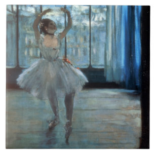 Edgar Degas den dansare framme av ett fönster Kakelplatta