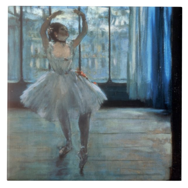 Edgar Degas den | dansare framme av ett fönster Kakelplatta (Framsidan)