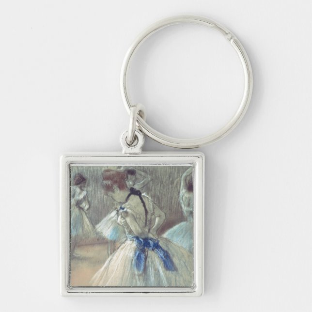 Edgar Degas den | dansare Fyrkantig Silverfärgad Nyckelring (Framsidan)