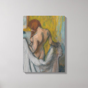 Edgar Degas den kvinnan med en handduk Canvastryck