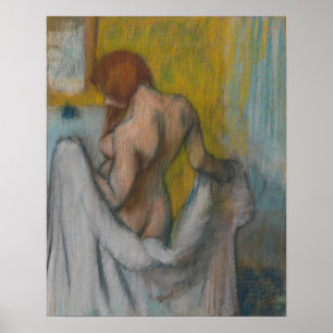 Edgar Degas den kvinnan med en handduk Poster