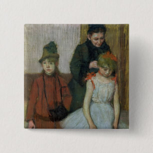 Edgar Degas den   kvinnan med två liten flicka Knapp