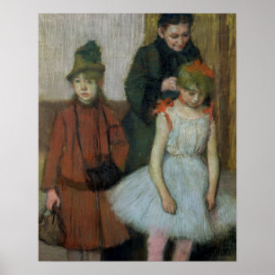 Edgar Degas den   kvinnan med två liten flicka Poster