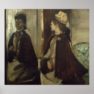 Edgar Degas den madamen Jeantaud i spegeln Poster