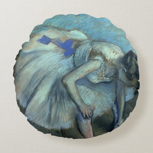Edgar Degas den | placerade dansare, c.1881-83 Rund Kudde (Framsidan)