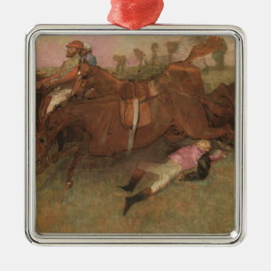Edgar Degas den platsen från steeplechasen Julgransprydnad Metall