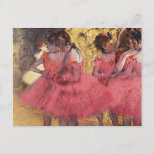 Edgar Degas den rosa dansarevykortet Vykort