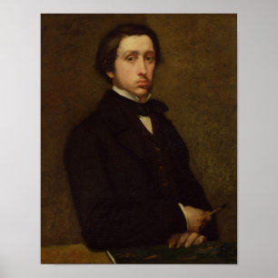 Edgar Degas det självporträtt, 1855 Poster