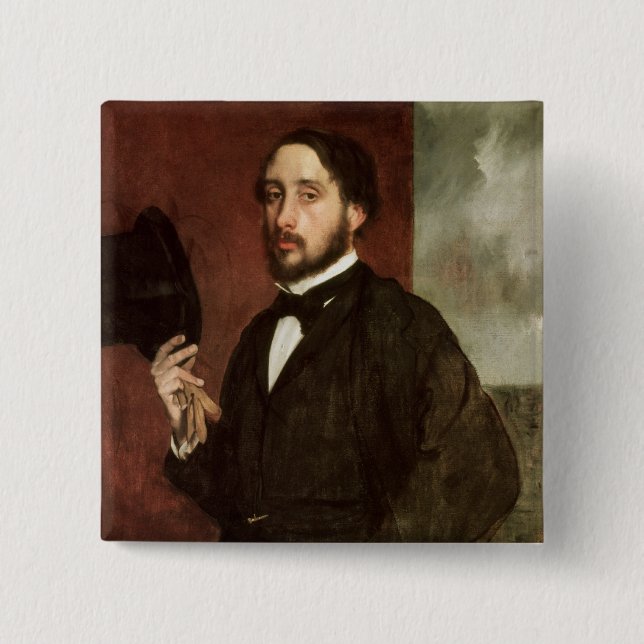 Edgar Degas det | självporträtt, c.1862 Knapp (Framsida)