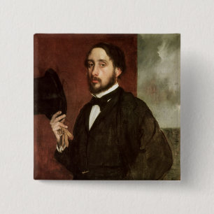 Edgar Degas det självporträtt, c.1862 Knapp