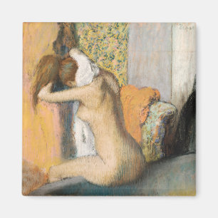 Edgar Degas efter badet, kvinnauttorkningnacke Magnet