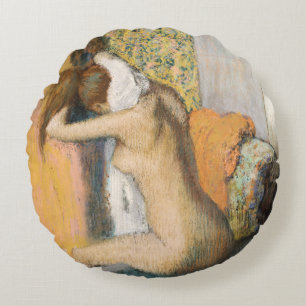 Edgar Degas efter badet, kvinnauttorkningnacke Rund Kudde