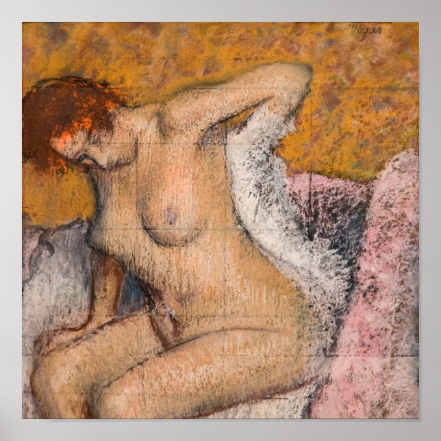 Edgar Degas - Efter badet Poster (Framsidan)