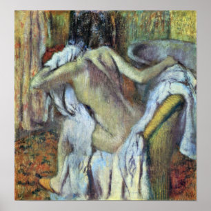 Edgar Degas - efter badet till den torra frun Poster