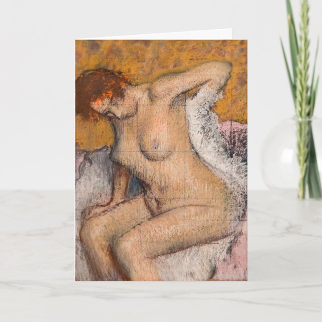 Edgar Degas - Efter badplatsen Kort (Framsida)