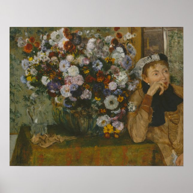 Edgar Degas | En kvinna belägen bredvid Vas i flöd Poster (Framsidan)