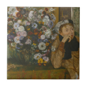 Edgar Degas en kvinna som placeras bredvid en Kakelplatta