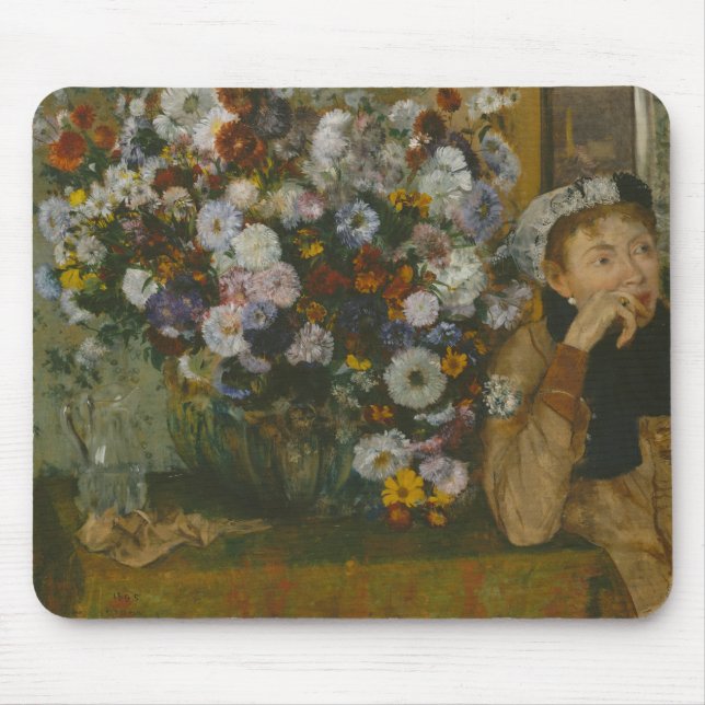 Edgar Degas - en kvinna som sitter bredvid Vas Musmatta (Framsidan)