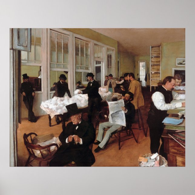 EDGAR DEGAS - Ett bomullskontor i New Orleans 1873 Poster (Framsidan)