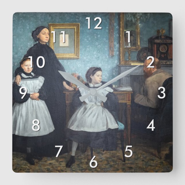 Edgar Degas - familjen Bellelli Fyrkantig Klocka (Framsida)