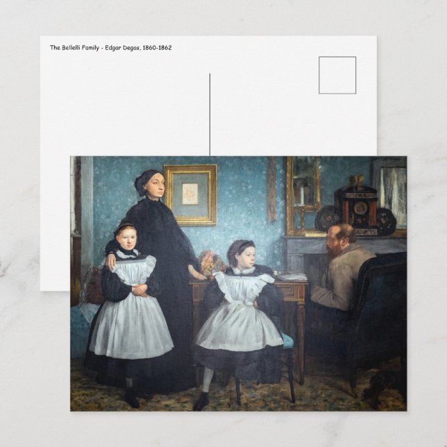 Edgar Degas - Familjen Bellelli Vykort (Fram/baksida)