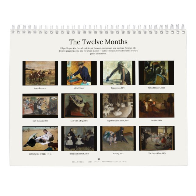 Edgar Degas Fina Konst Vägkalender Kalender (Baksida)