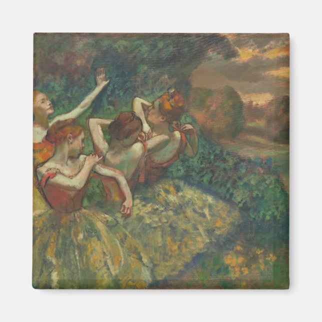 Edgar Degas Four Dancers Impressionist Magnet (Framsidan)