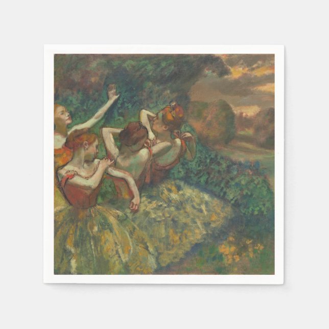 Edgar Degas Four Dancers Impressionist Pappersservett (Framsidan)