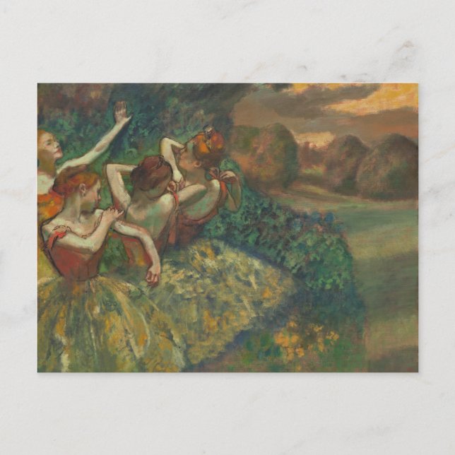 Edgar Degas Four Dancers Impressionist Vykort (Framsida)
