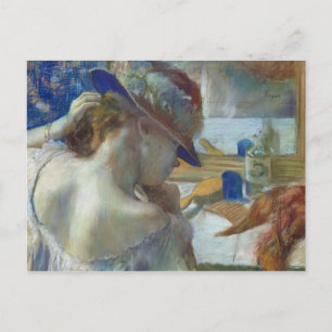 Edgar Degas framme av spegeln, 1889 Vykort