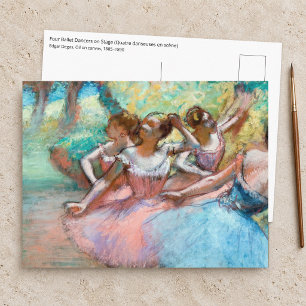 Edgar Degas - Fyra balettflickor på scenen Vykort