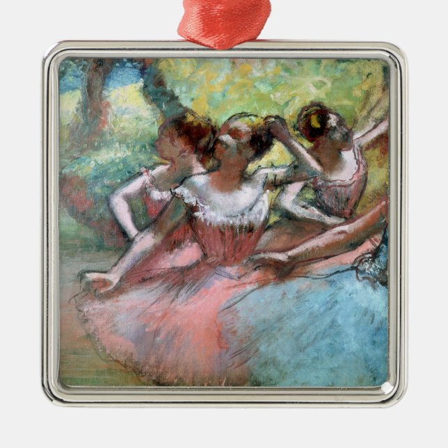 Edgar Degas | fyra ballerinas på arrangera Julgransprydnad Metall (Framsidan)