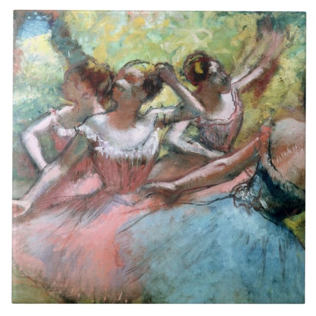Edgar Degas | fyra ballerinas på arrangera Kakelplatta (Framsidan)