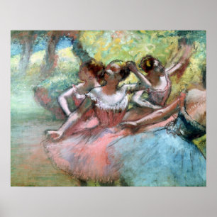 Edgar Degas fyra ballerinas på arrangera Poster