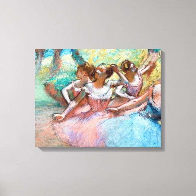 Edgar Degas - Fyra ballerinas på scenen Canvastryck (Framsida)