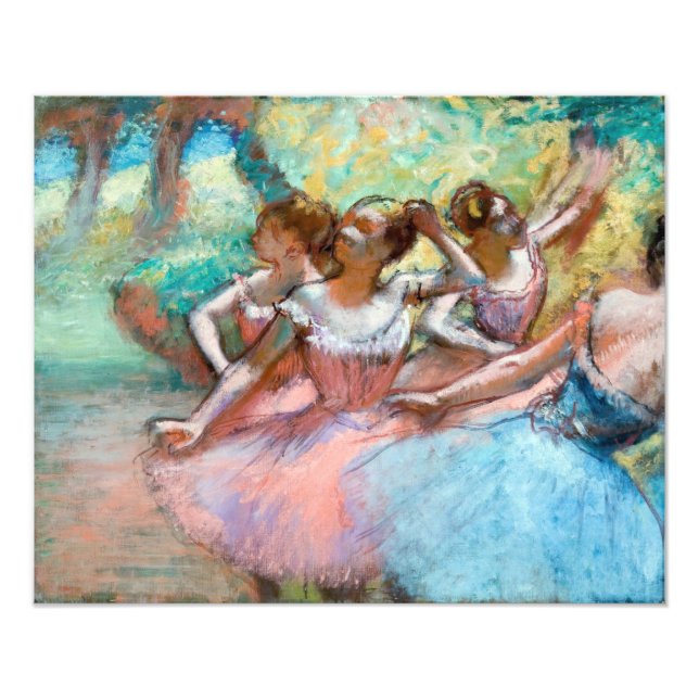 Edgar Degas - Fyra ballerinas på scenen Fototryck (Framsidan)