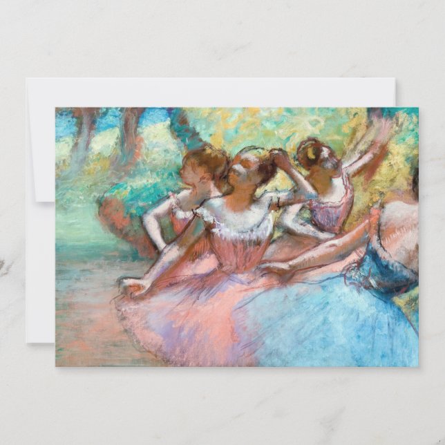 Edgar Degas - Fyra ballerinas på scenen Inbjudningar (Framsida)
