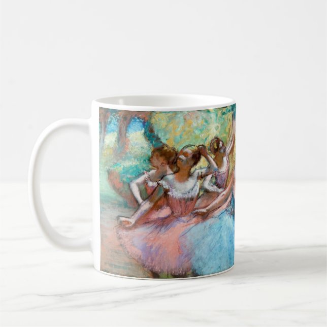 Edgar Degas - Fyra ballerinas på scenen Kaffemugg (Vänster)
