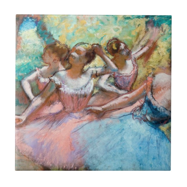 Edgar Degas - Fyra ballerinas på scenen Kakelplatta (Framsidan)