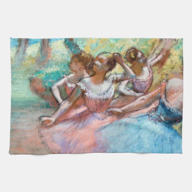 Edgar Degas - Fyra ballerinas på scenen Kökshandduk (Horisontell)