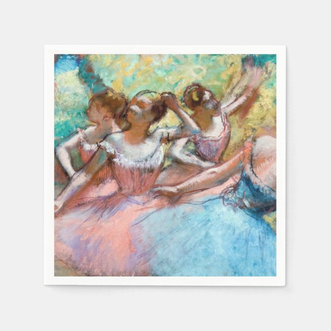 Edgar Degas - Fyra ballerinas på scenen Pappersservett (Framsidan)