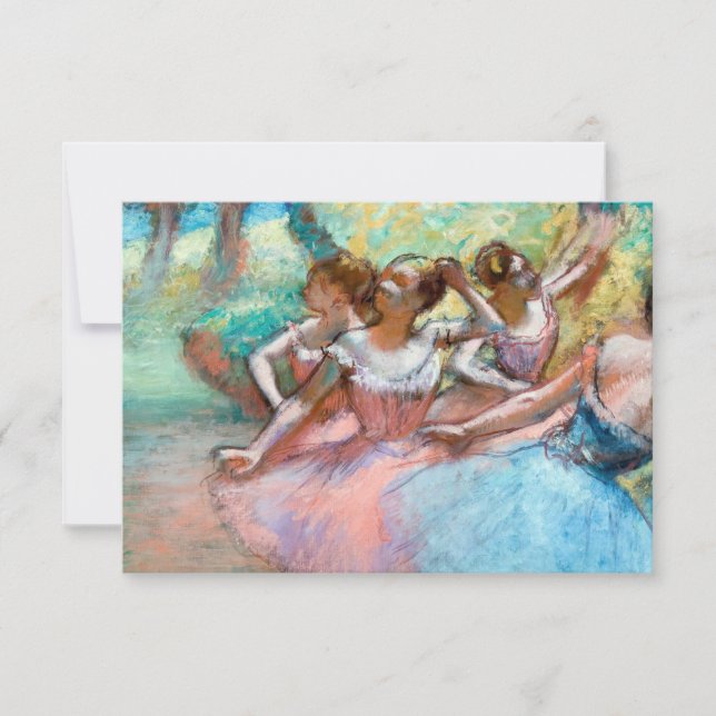 Edgar Degas - Fyra ballerinas på scenen Tack Kort (Framsida)