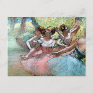 Edgar Degas Fyra balleriner i stadiet Vykort