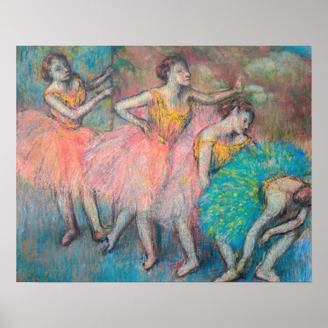 Edgar Degas - Fyra dansare Poster (Framsidan)