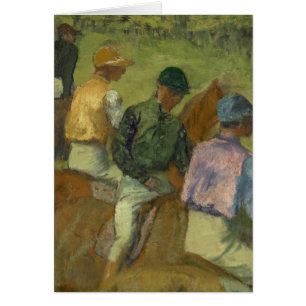Edgar Degas fyra Jockeys Hälsningskort