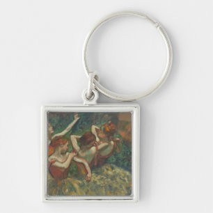 Edgar Degas fyra säsonger i det ett huvudet, Fyrkantig Silverfärgad Nyckelring