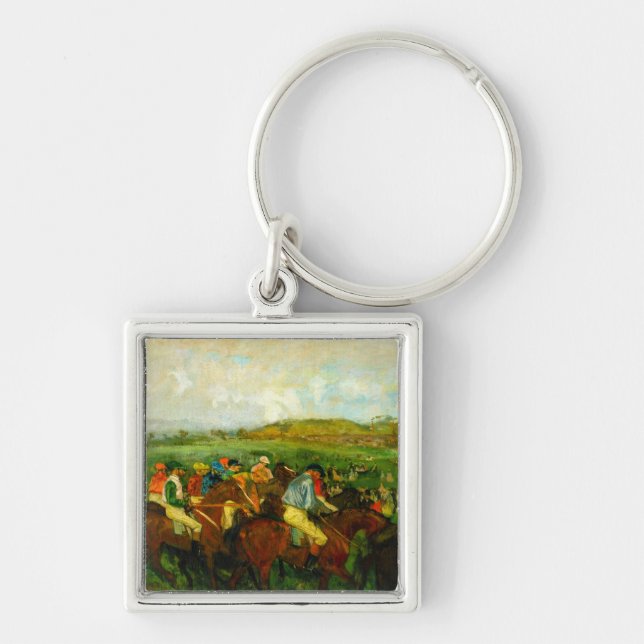 Edgar Degas  Fyrkantig Silverfärgad Nyckelring (Framsidan)