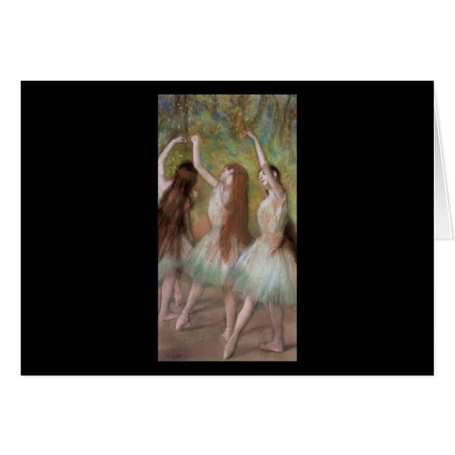 Edgar Degas gröna dansare Hälsningskort (Framsidan Horizontal)